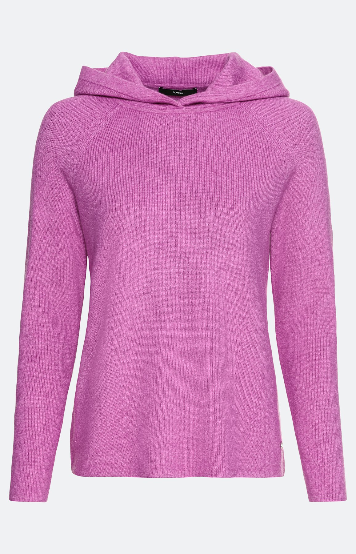 Trui met capuchon en raglanmouwen