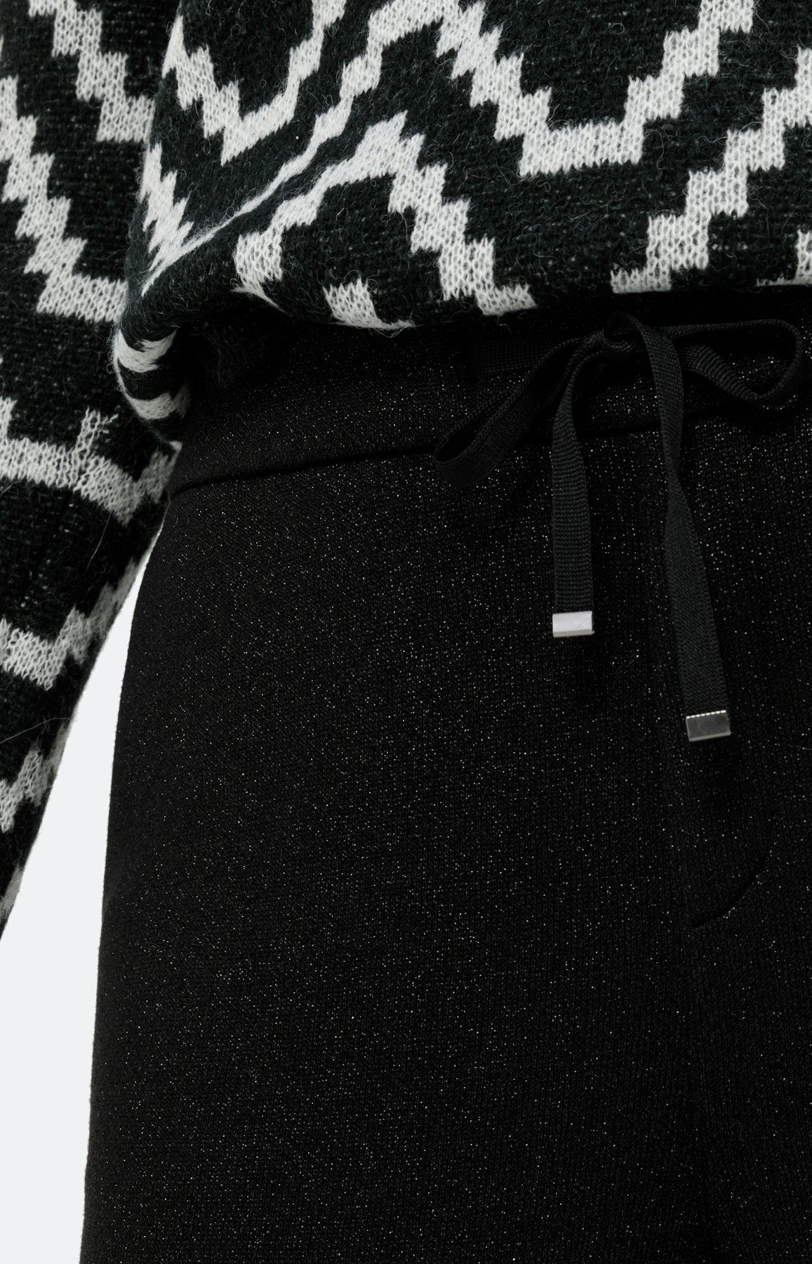 Gebreide culotte met Lurex, zwart