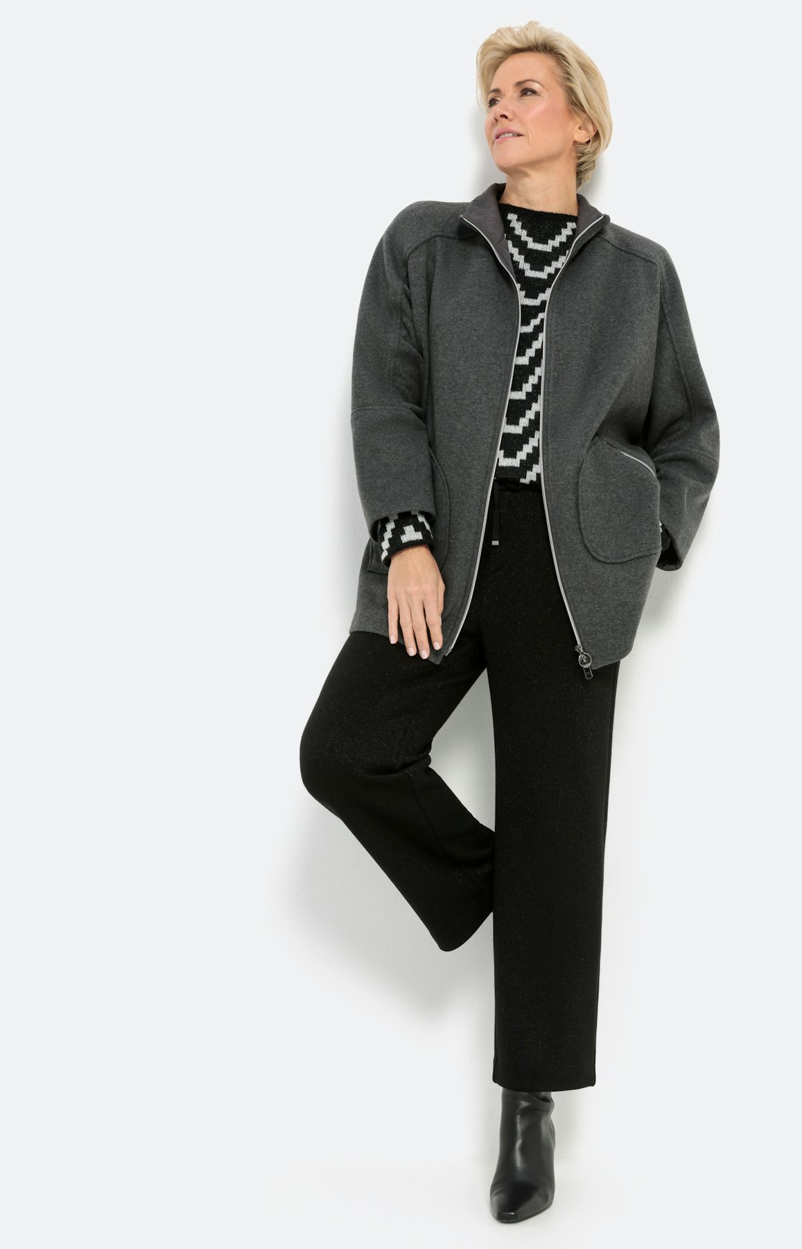 Gebreide culotte met Lurex, zwart