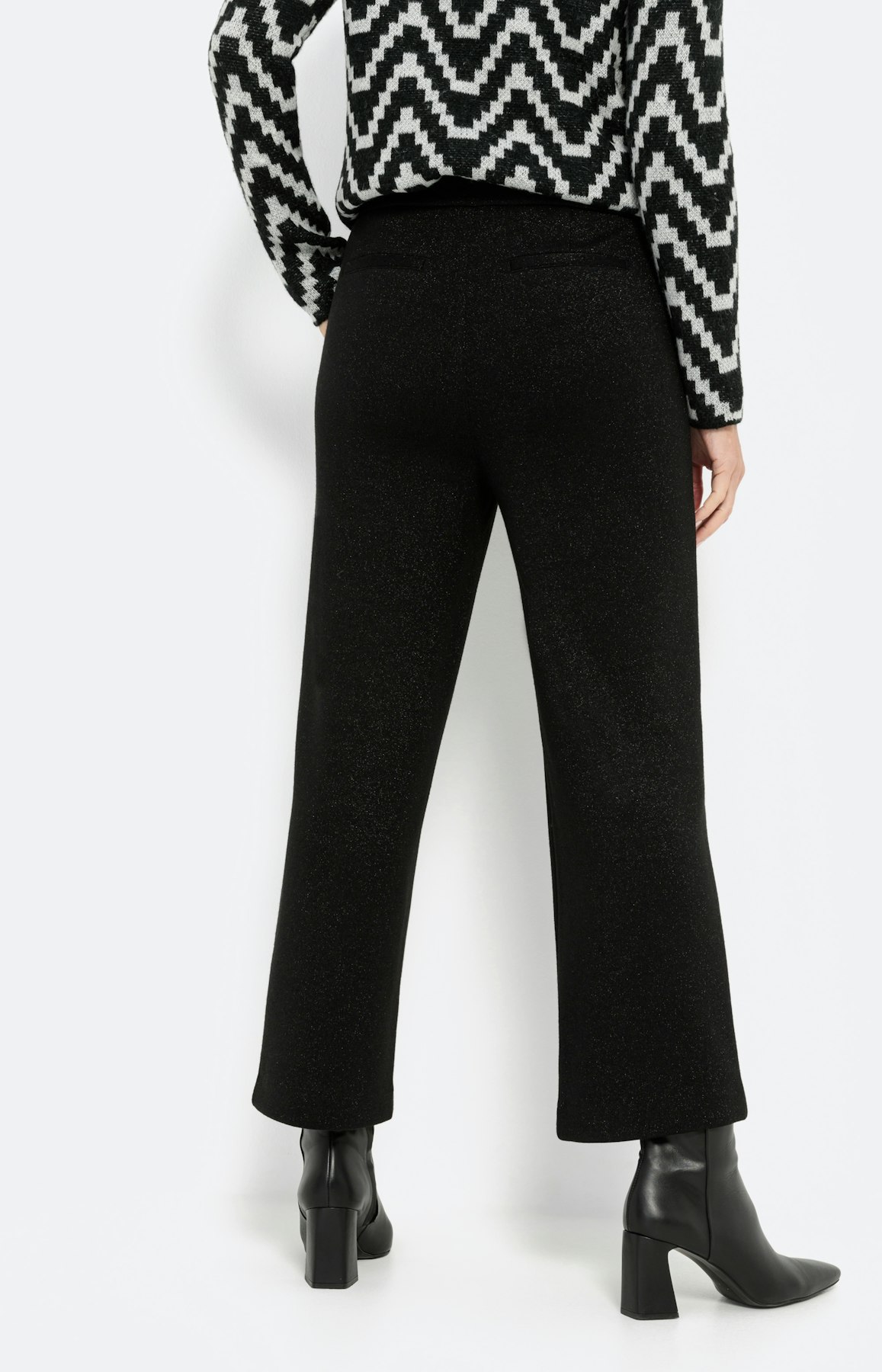 Gebreide culotte met Lurex, zwart