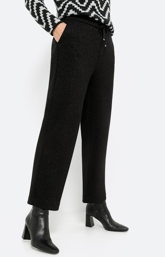 Strick-Culotte mit Lurexfäden, schwarz