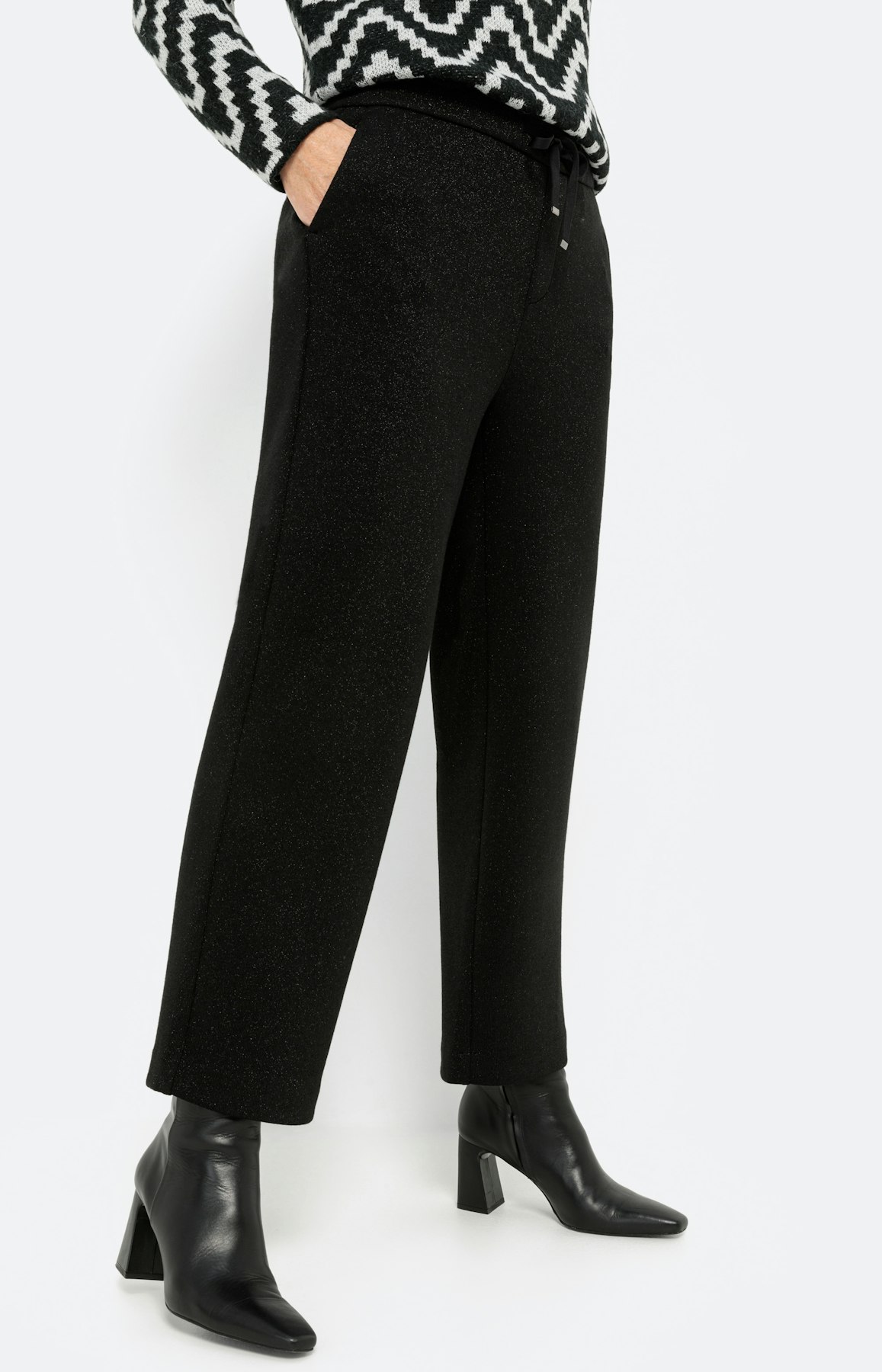 Gebreide culotte met Lurex, zwart