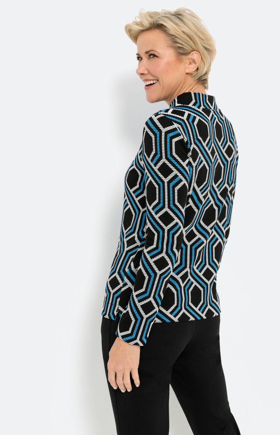 Structuursweatshirt in grafische look