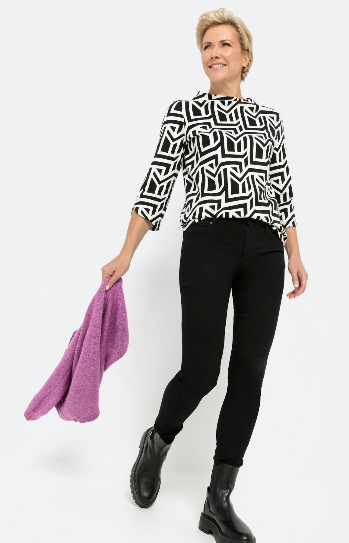 Sweatshirt met 3/4-mouwen