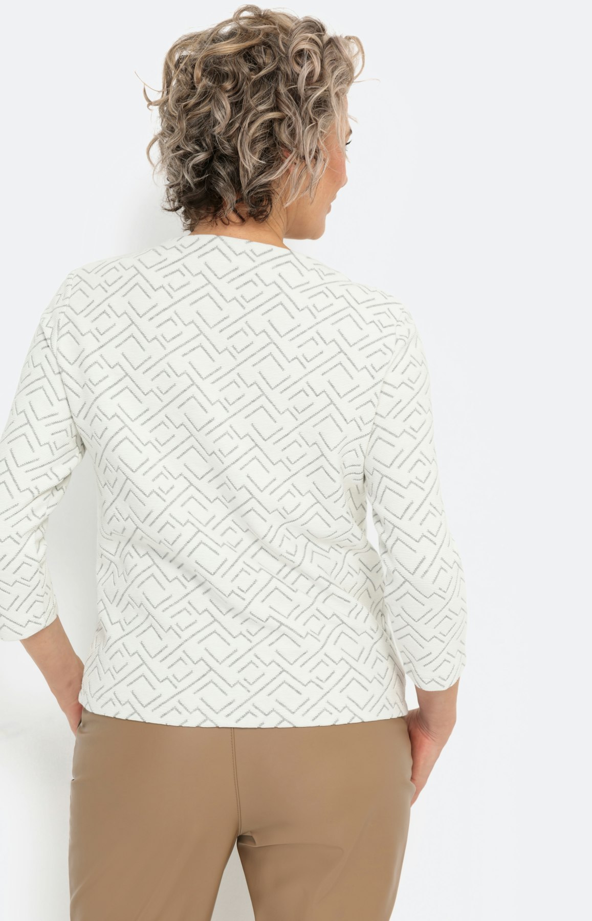 Strukturiertes Sweatshirt mit 3/4-Arm