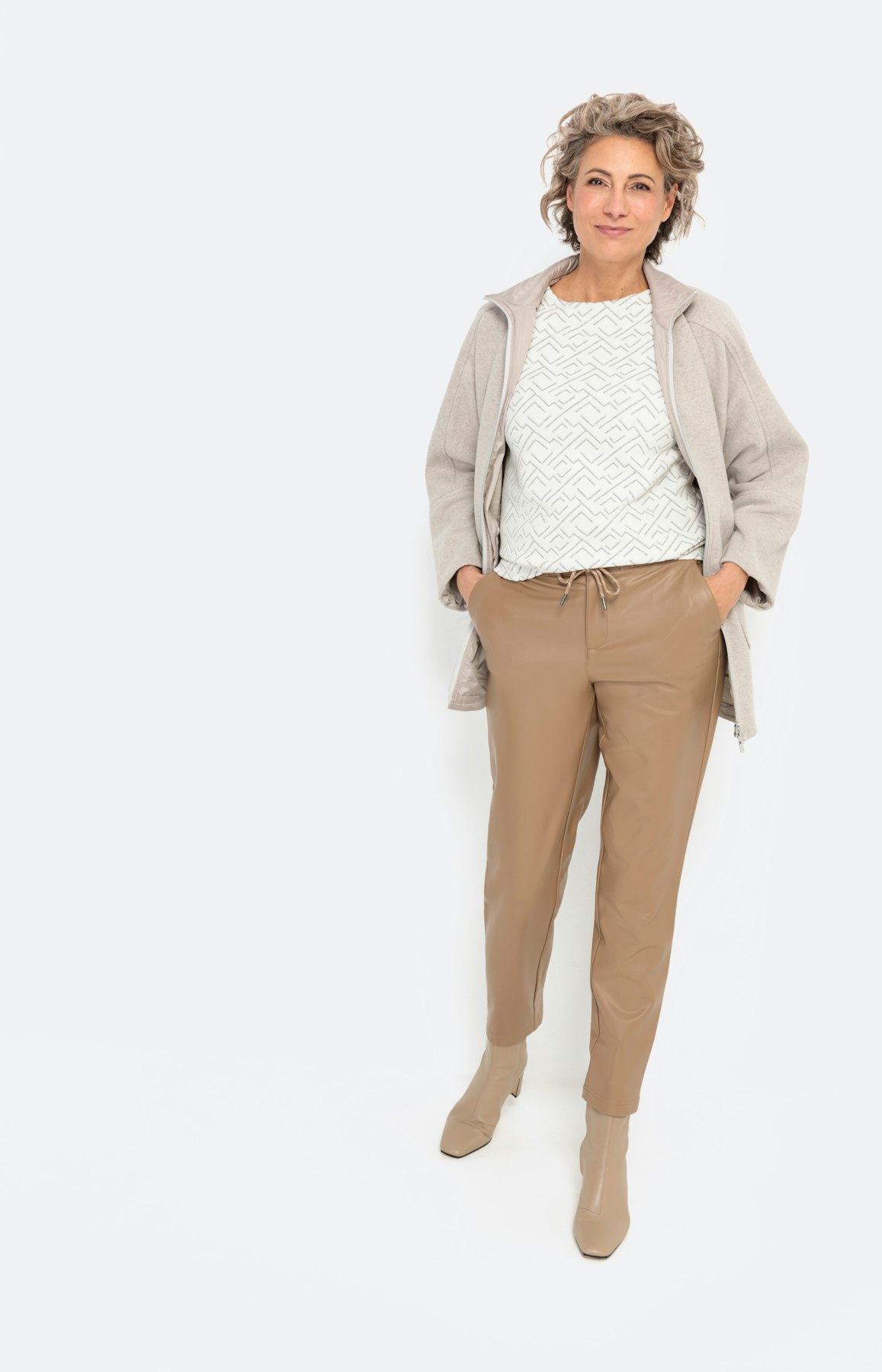 Strukturiertes Sweatshirt mit 3/4-Arm