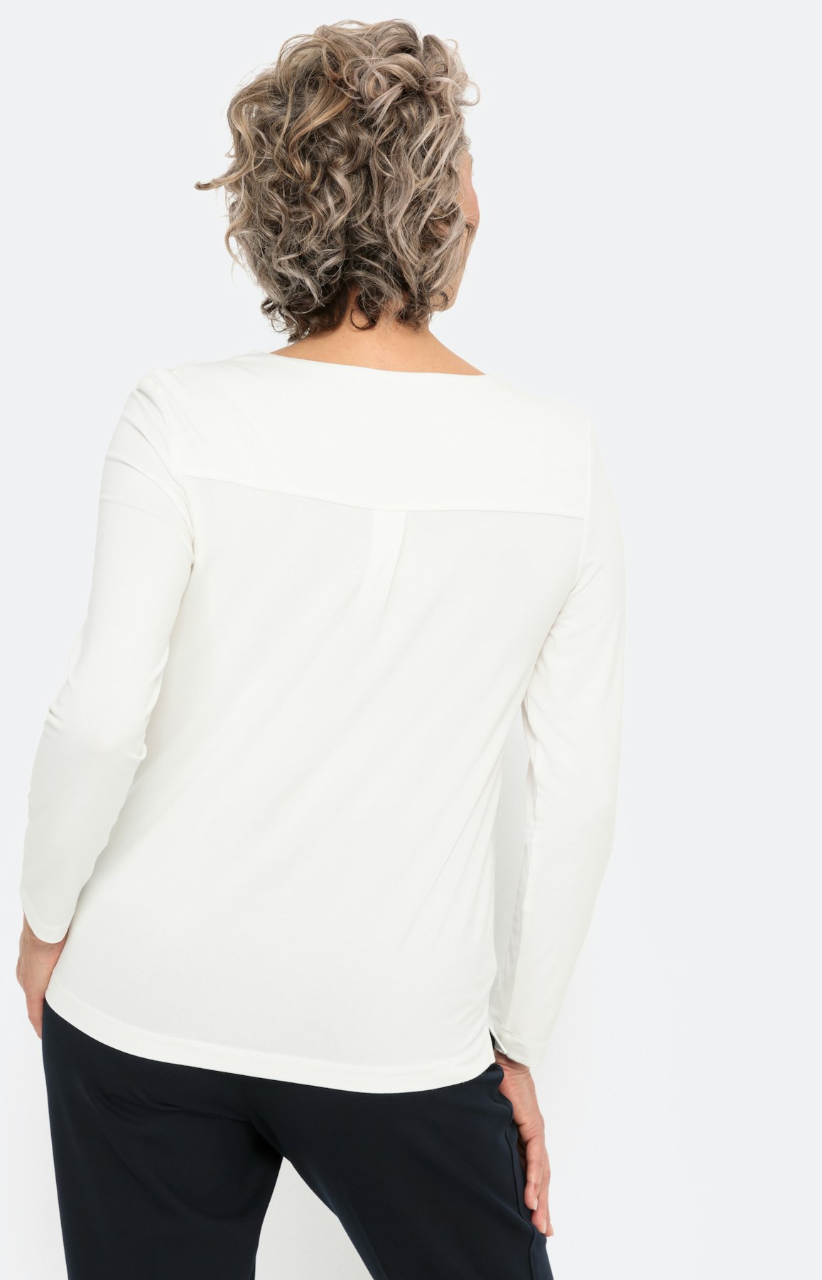 Shirt met lange mouwen, oogje en lusje