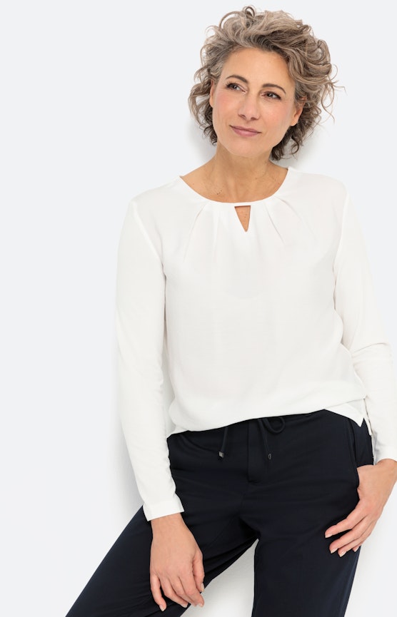 Langarmshirt mit Eyelet und Steg