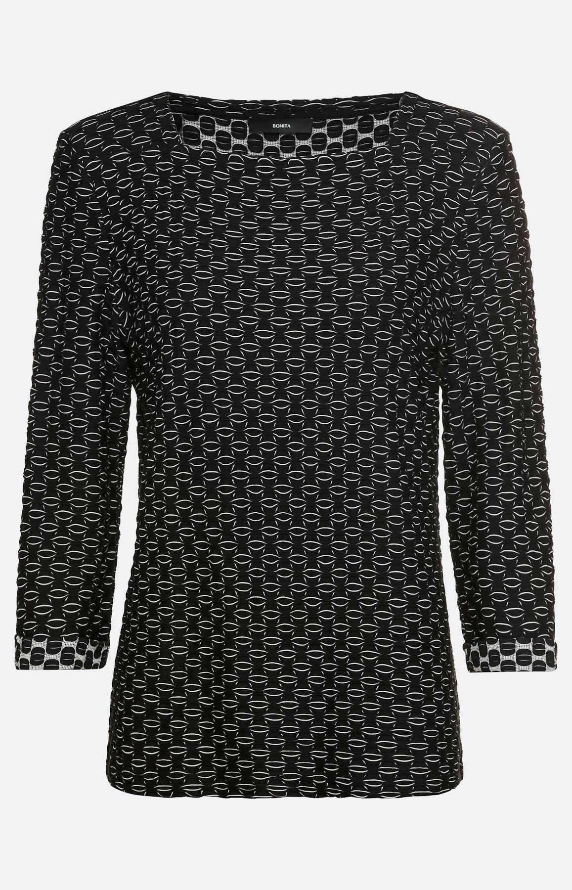 Shirt met 3/4-mouwen en carréhals