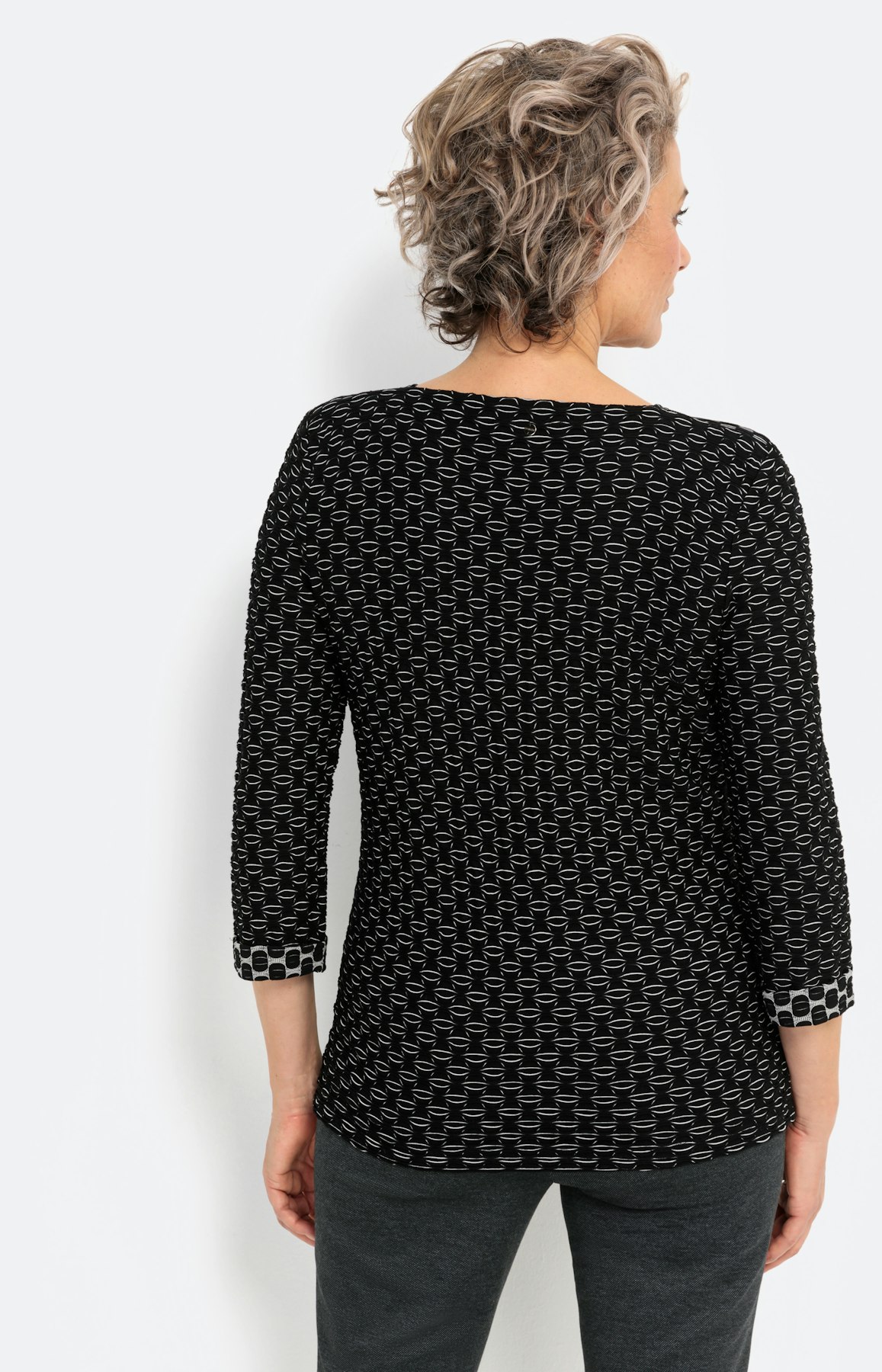 Shirt met 3/4-mouwen en carréhals