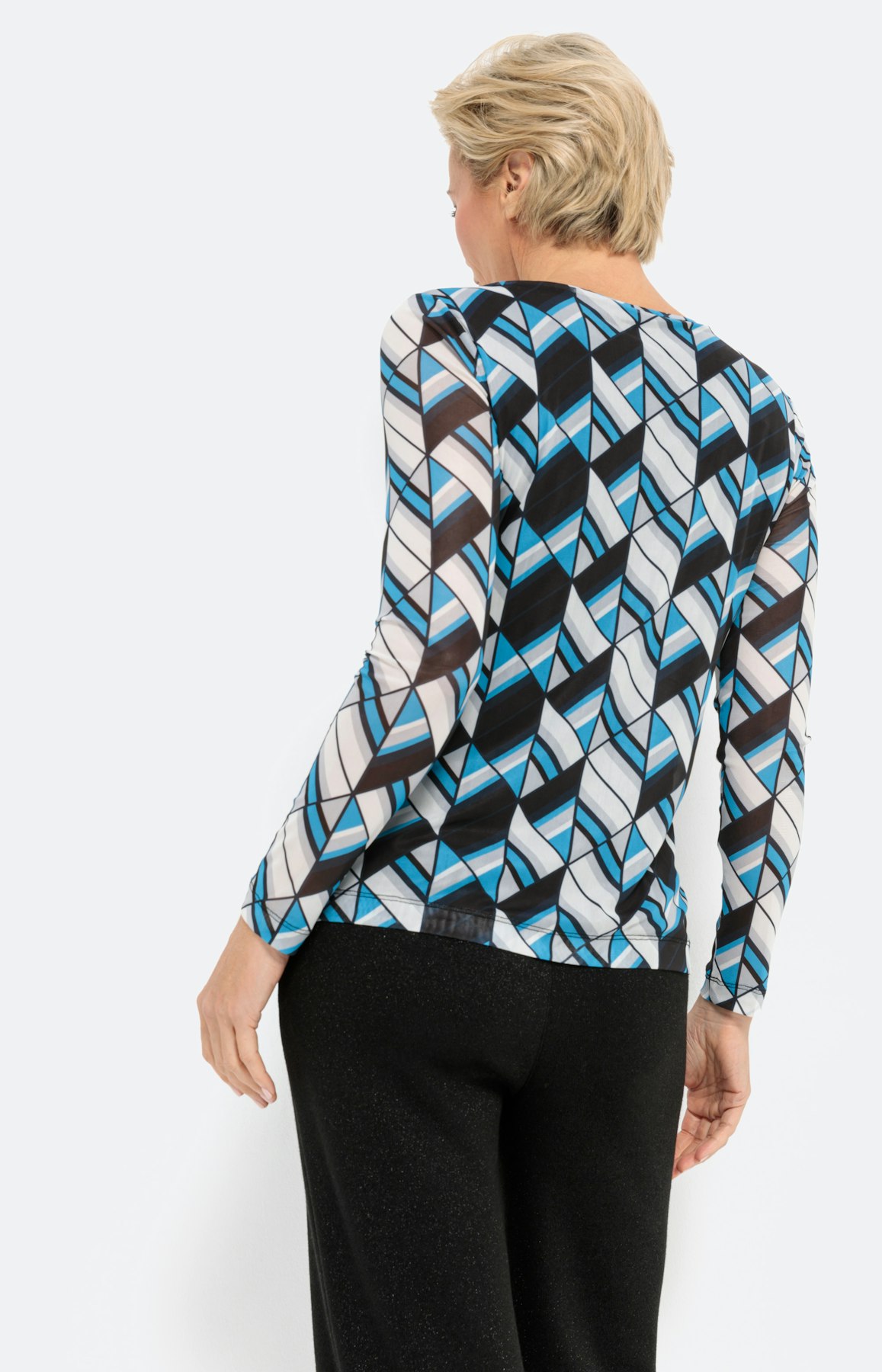 Shirt met lange mouwen van mesh