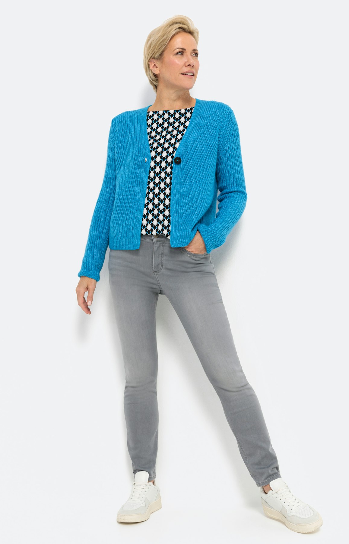 Shirt in all-over design met 3/4-mouwen