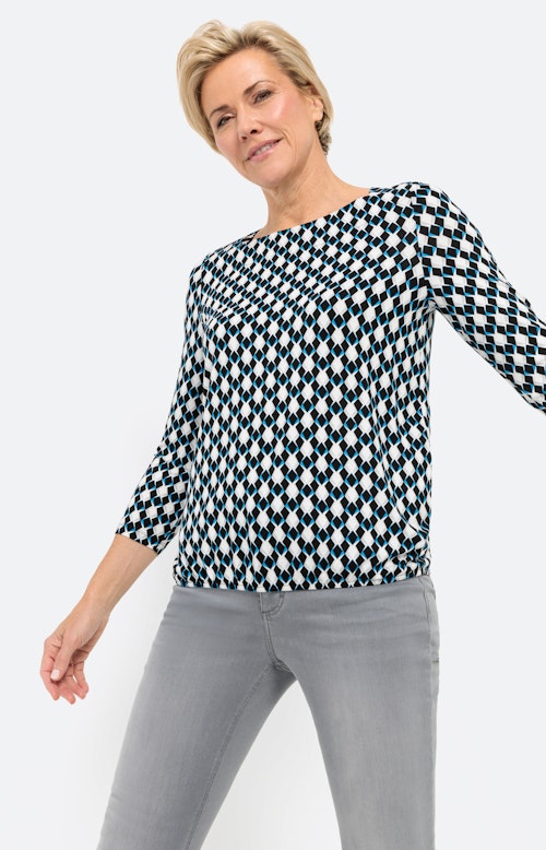 Shirt in all-over design met 3/4-mouwen