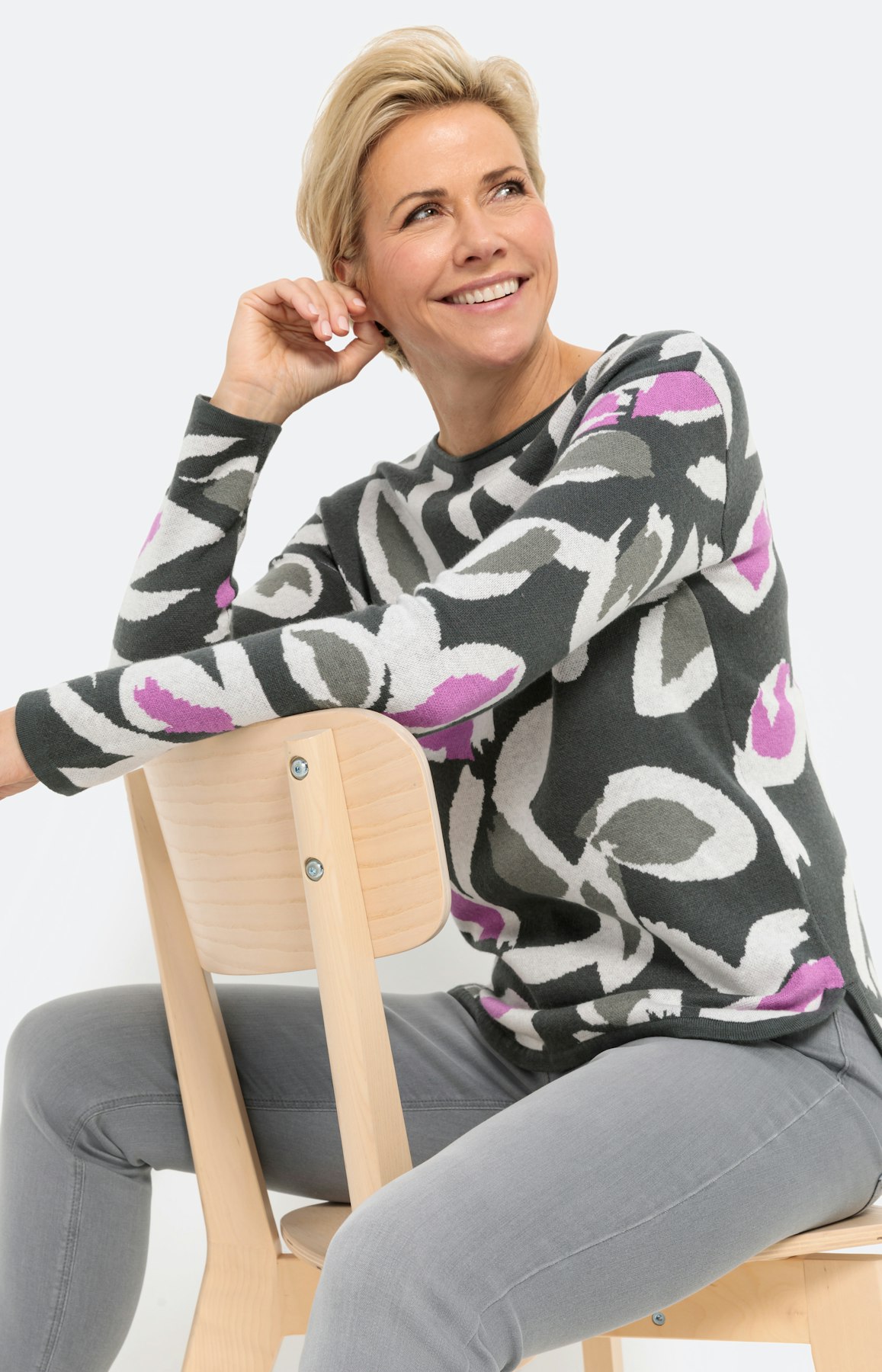 Trui met lange mouwen en High-Low-zoom