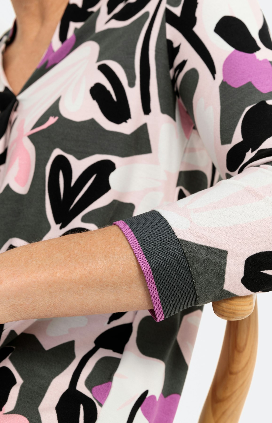 Shirt mit Blumenmuster und 3/4-Arm