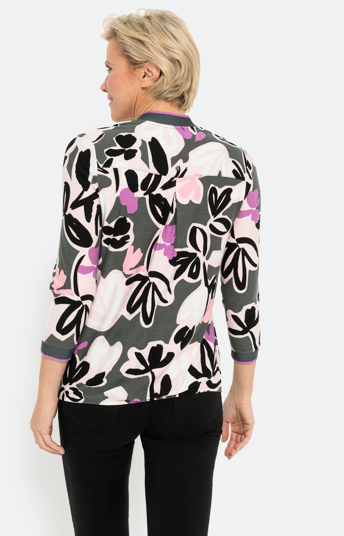 Shirt mit Blumenmuster und 3/4-Arm