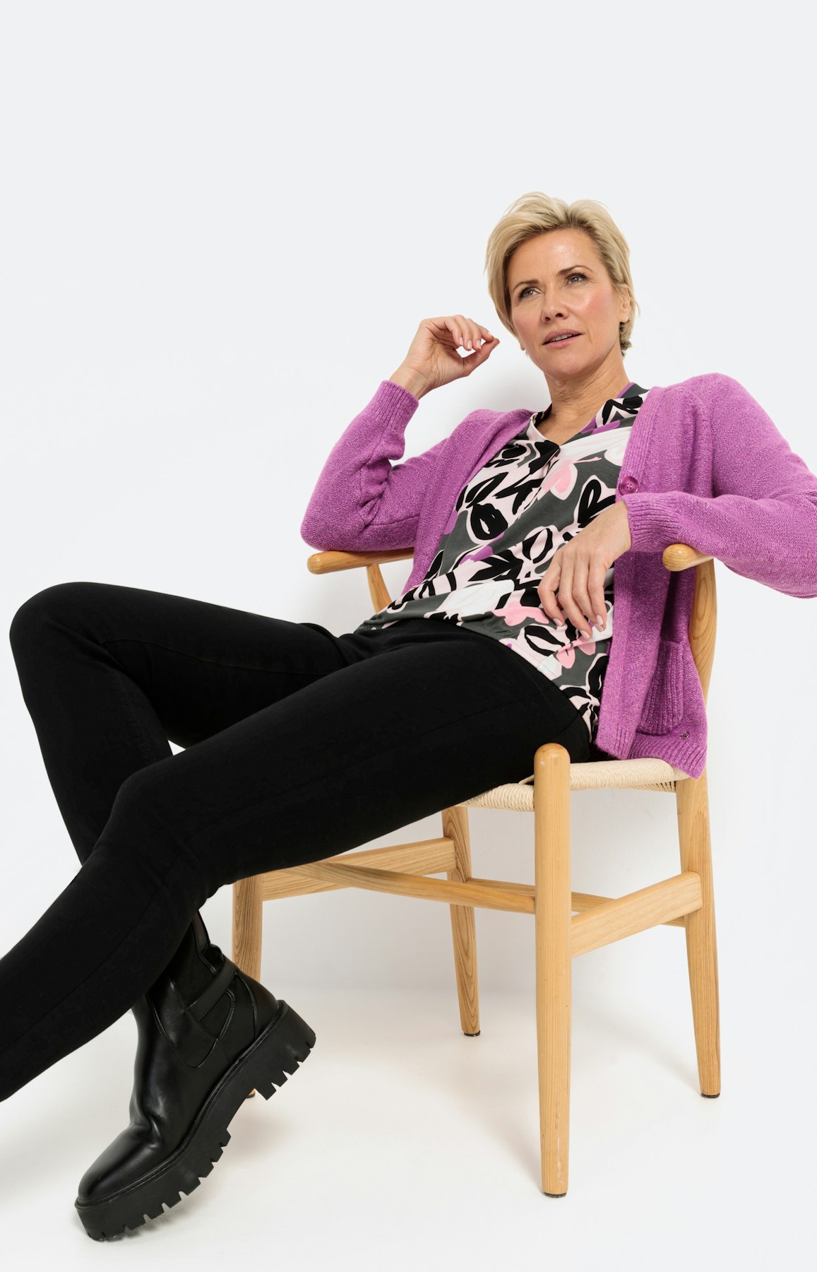 Shirt mit Blumenmuster und 3/4-Arm