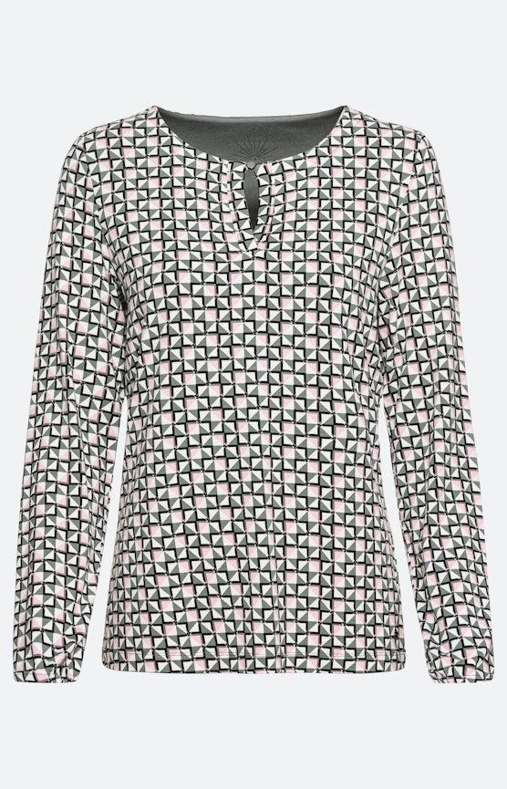 Shirt met lange mouwen en minimal-print