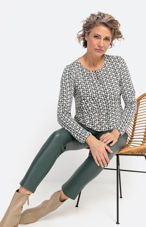 Shirt met lange mouwen en minimal-print