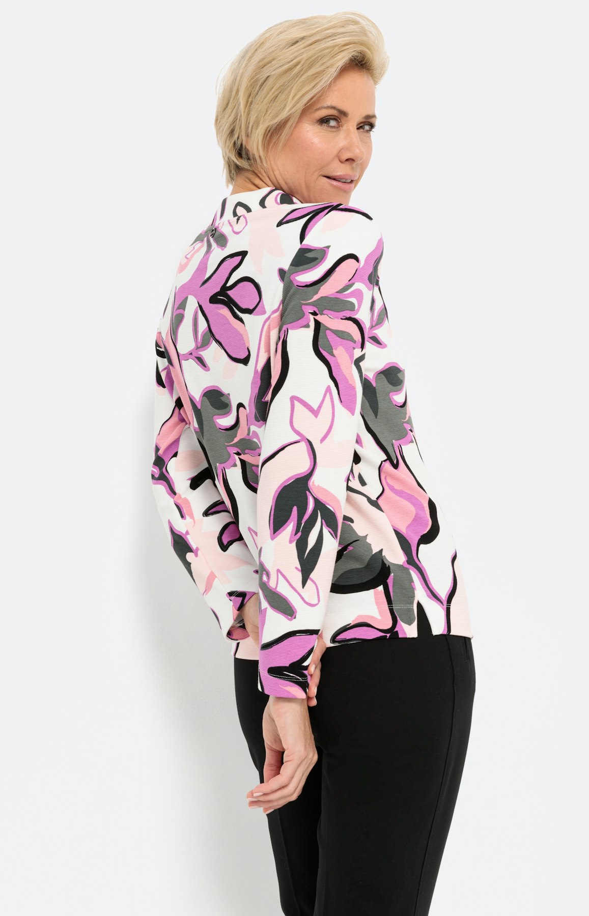 Sweatshirt mit 1/1-Arm und Blumenprint