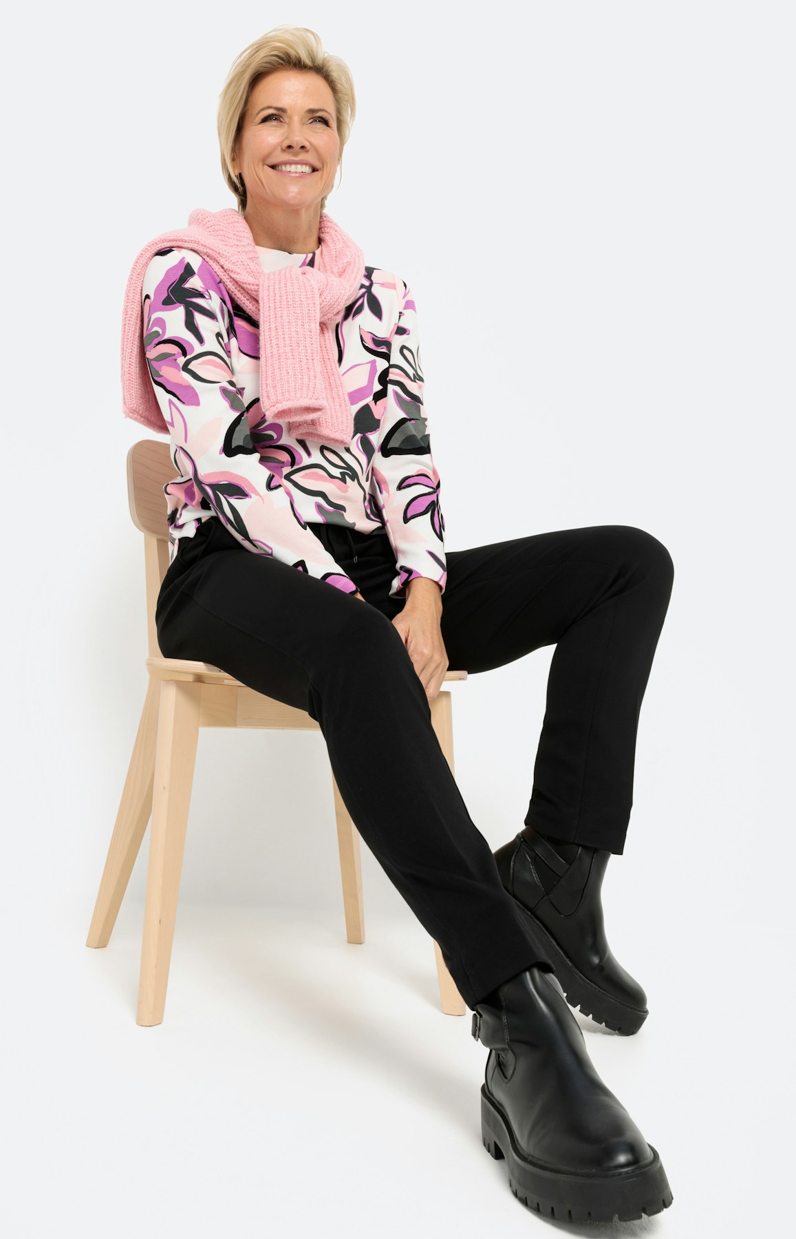 Sweatshirt mit 1/1-Arm und Blumenprint