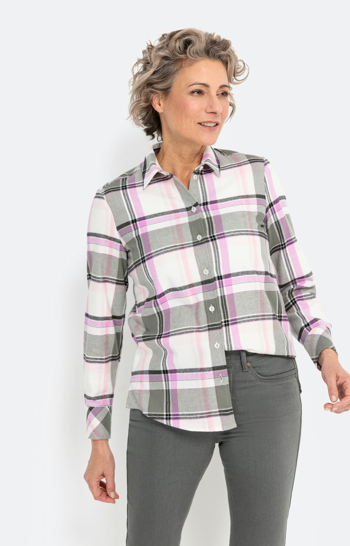 Karierte Bluse aus reiner Baumwolle