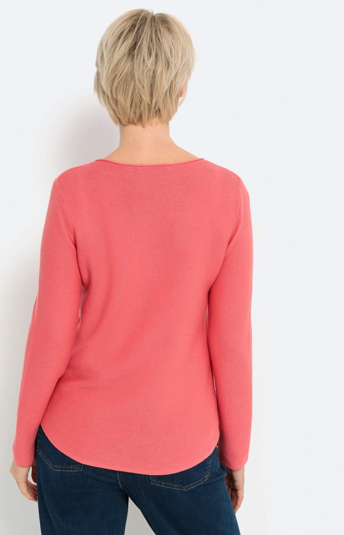 Pullover mit gerundetem Saum