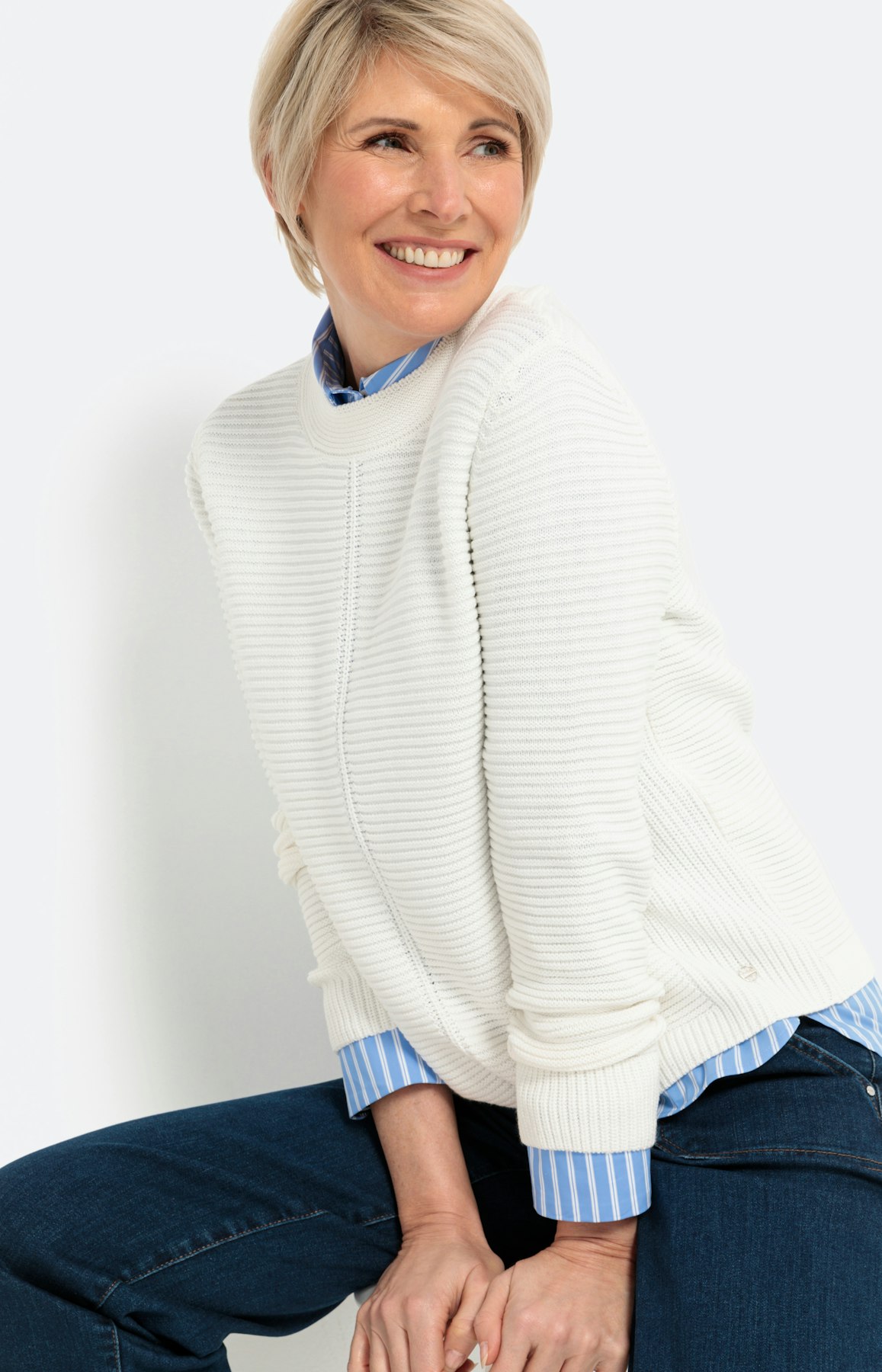 Trui met lange mouwen en ronde hals