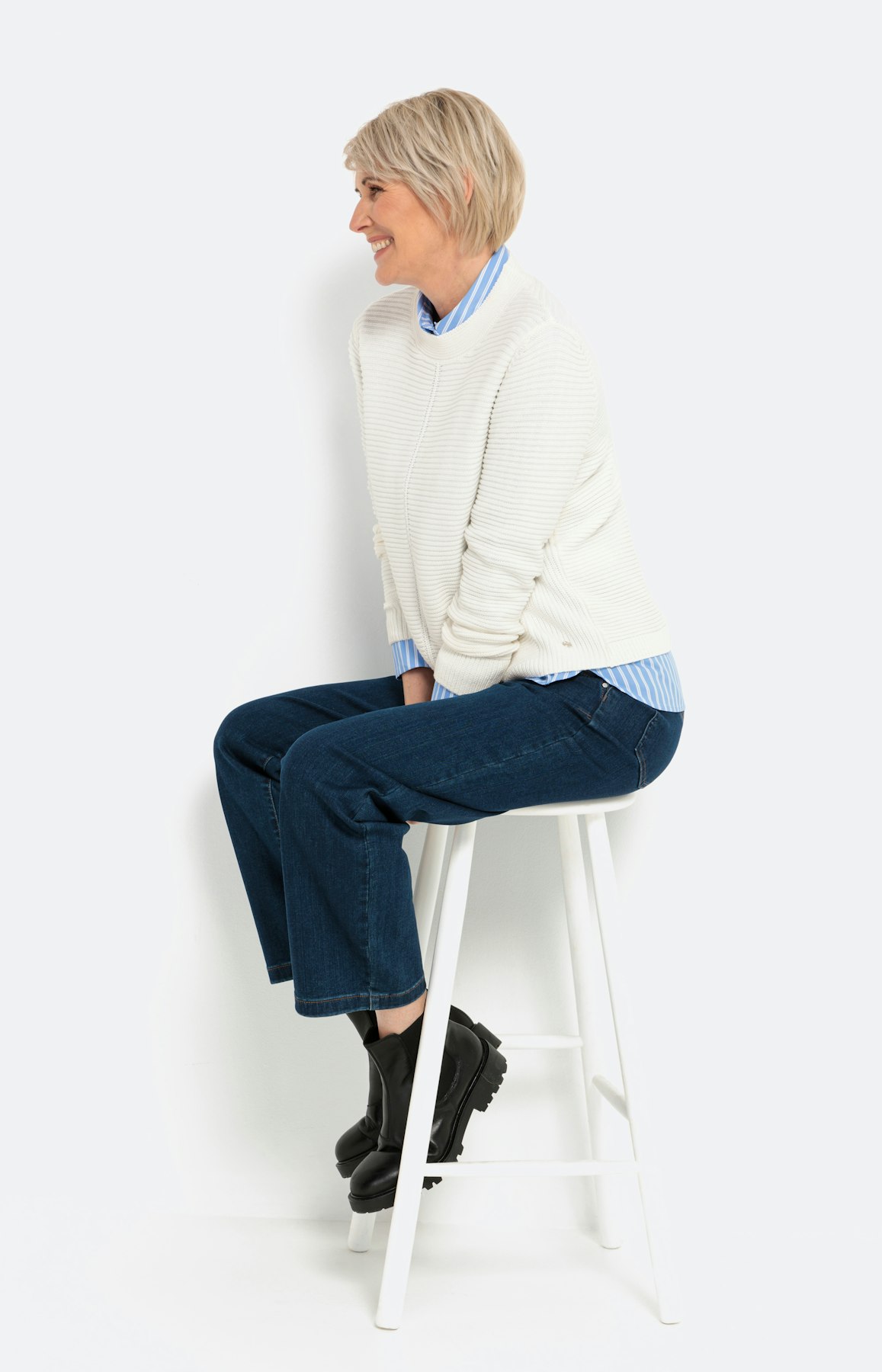 Trui met lange mouwen en ronde hals