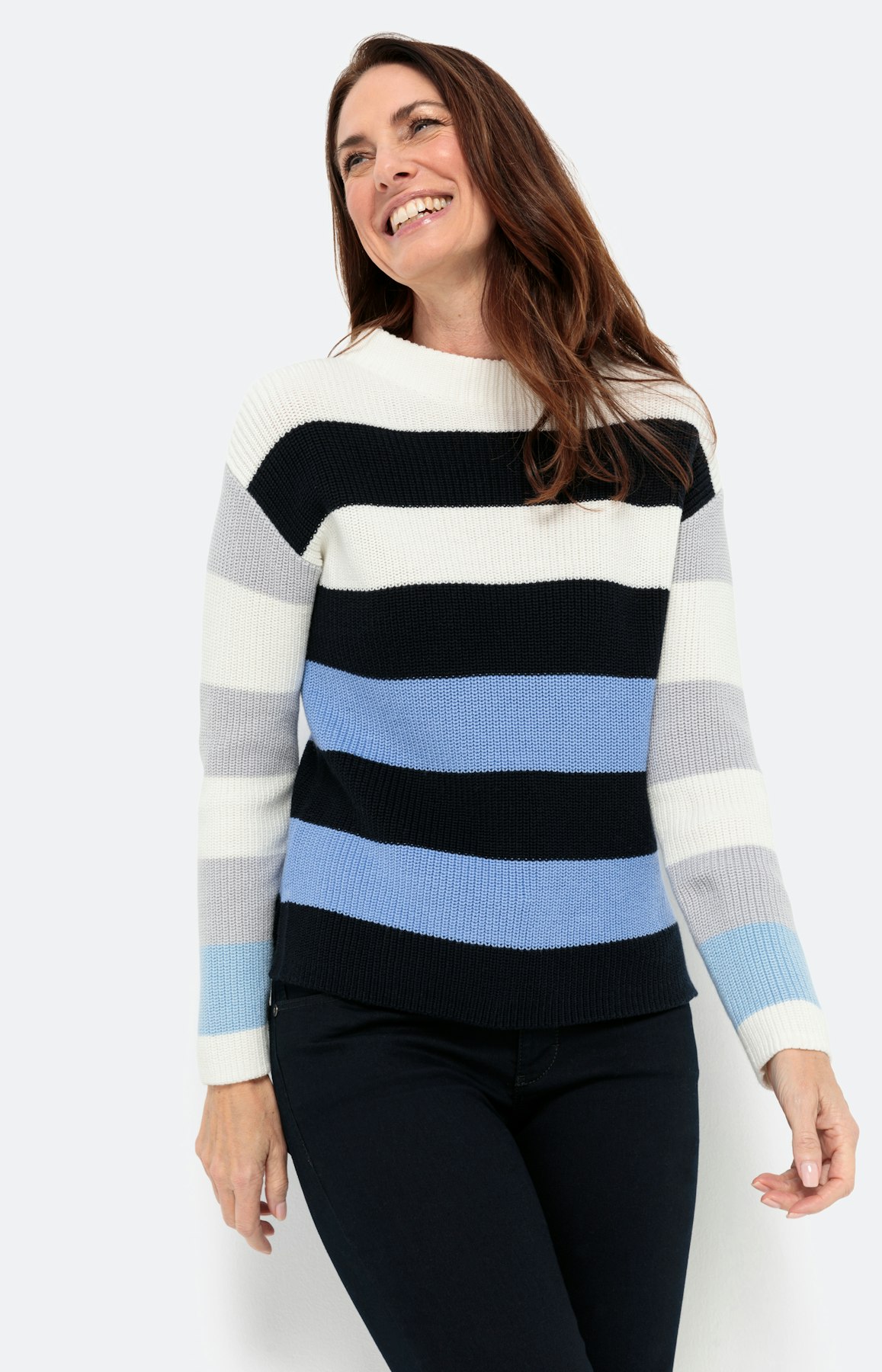 Feiner Pullover im Colorblock-Design