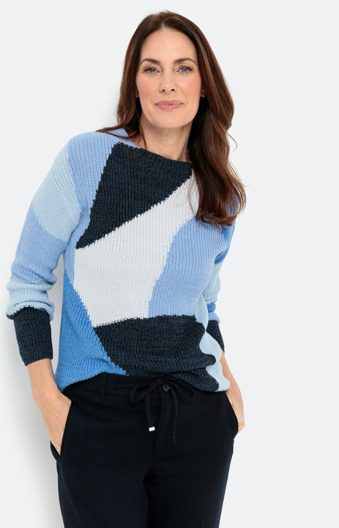 Pullover in effektvoller Intarsien-Optik