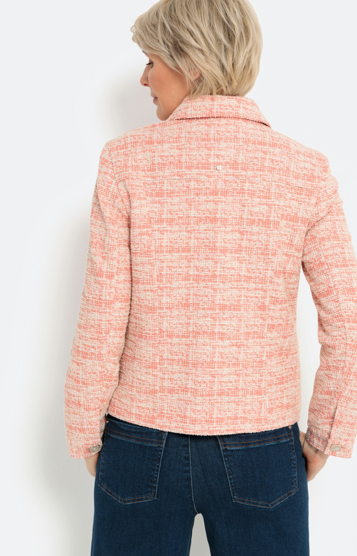 Bouclé blazer, koralle