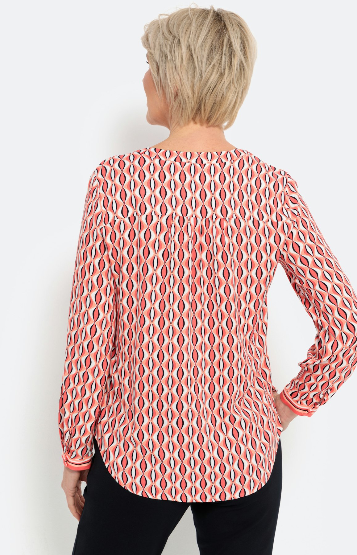 Viskose Tunika mit Print, koralle