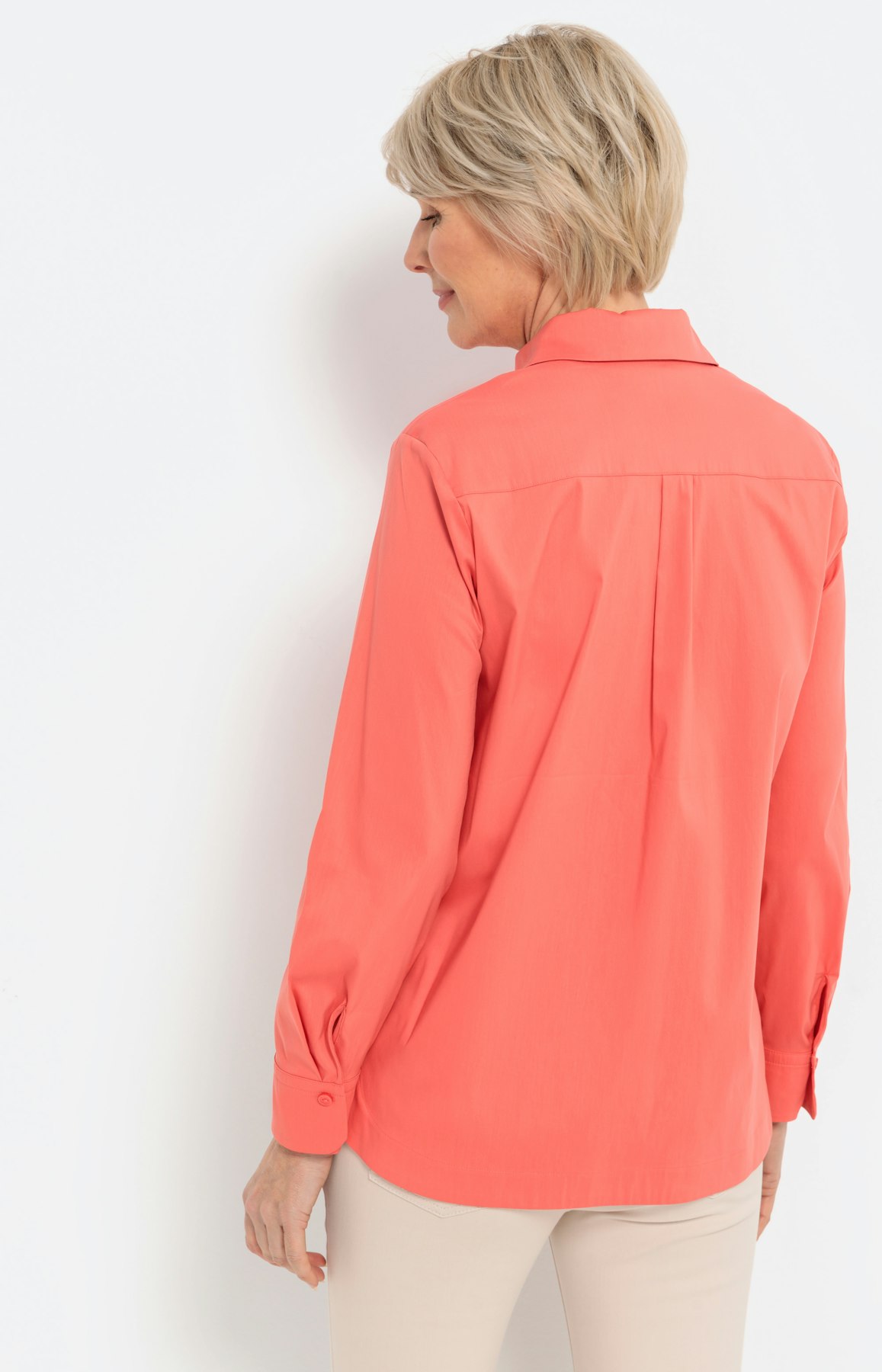 Stretch Overhemd blouse, coral