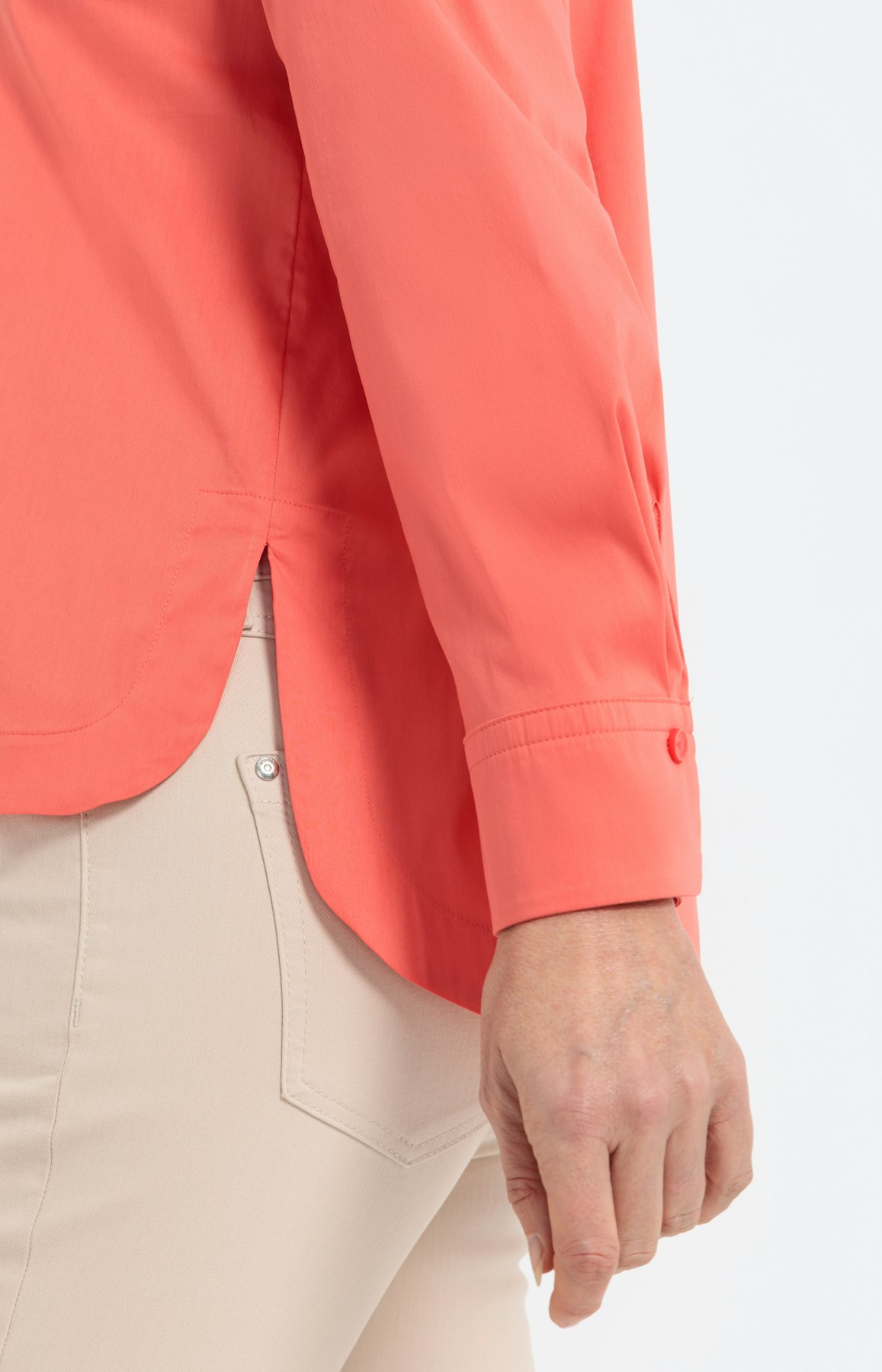Stretch Overhemd blouse, coral
