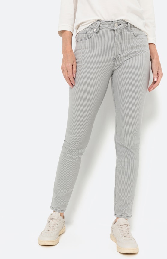 Slim fit jeans met streepdessin