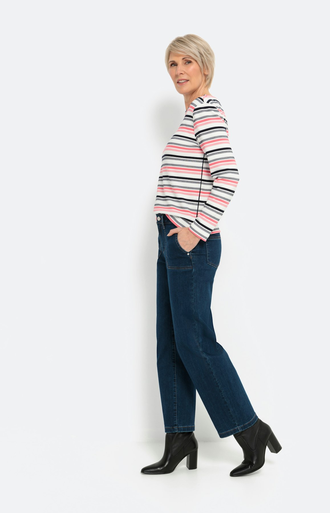 Shirt met lange mouwen in streep-look