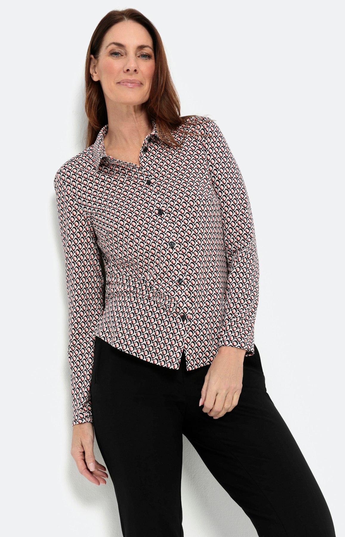 Shirt met lange mouwen, kraag en knopen