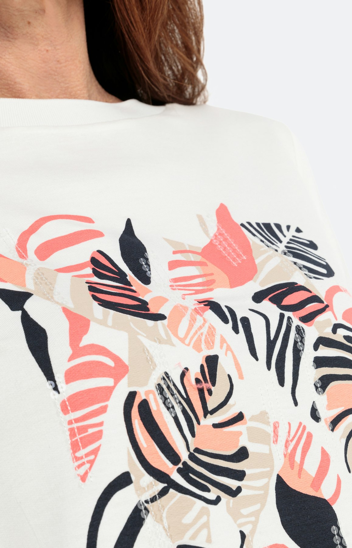 Shirt met 3/4-mouwen en frontprint