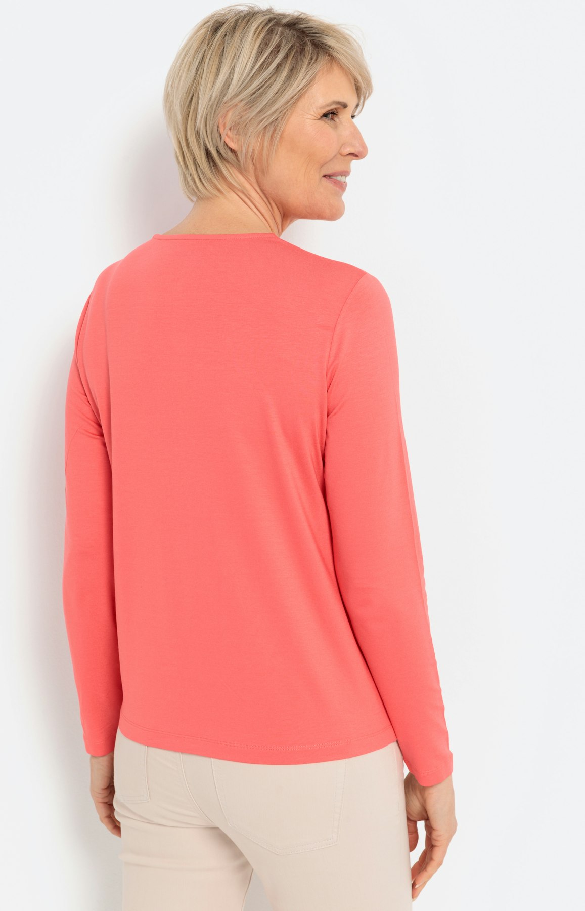 Shirt met lange mouwen en ripsbanddetail