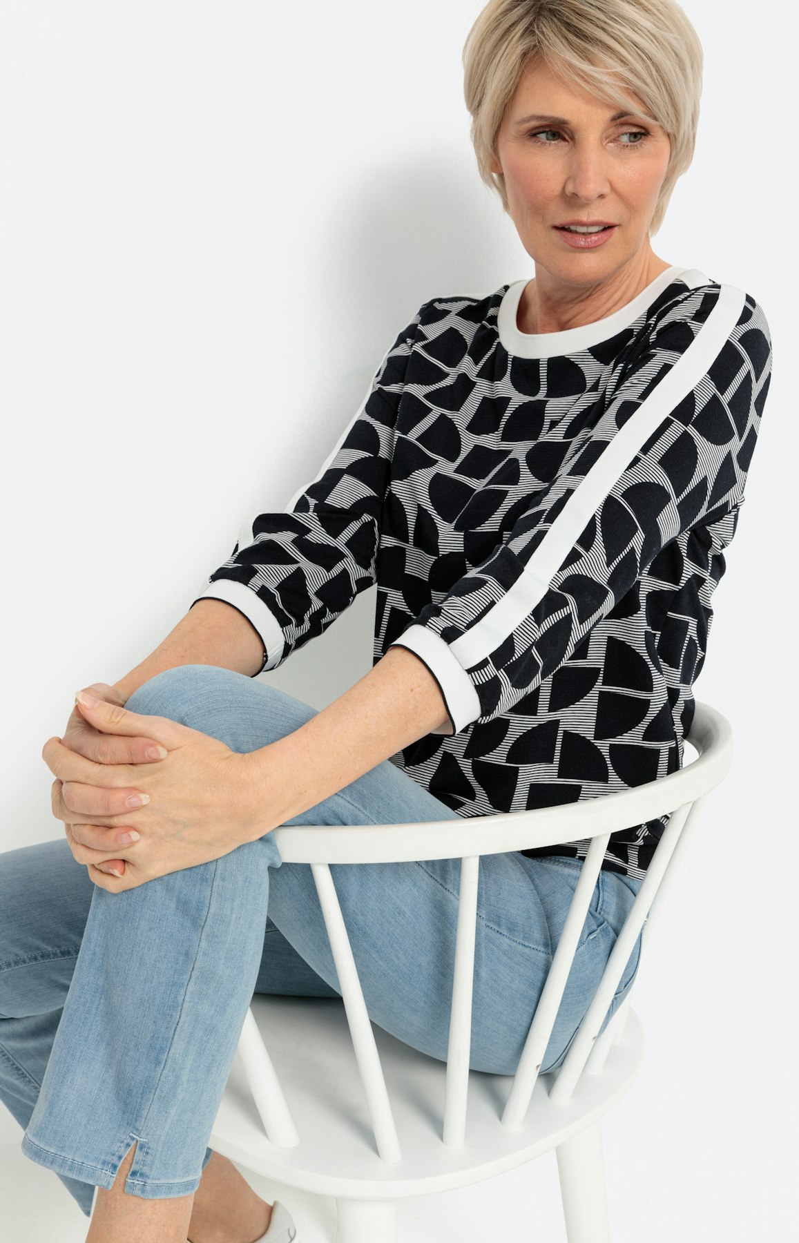 Gemustertes Shirt mit 3/4-Arm