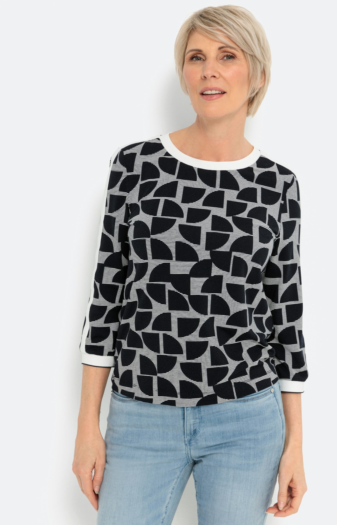 Gemustertes Shirt mit 3/4-Arm