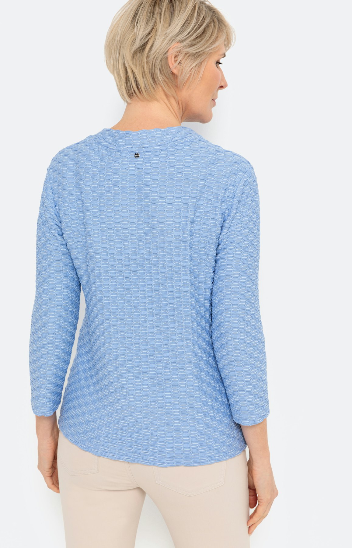 Shirt in gestructureerde two-tone-look