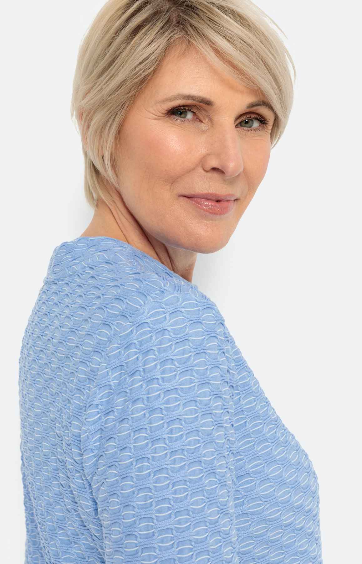 Shirt in gestructureerde two-tone-look