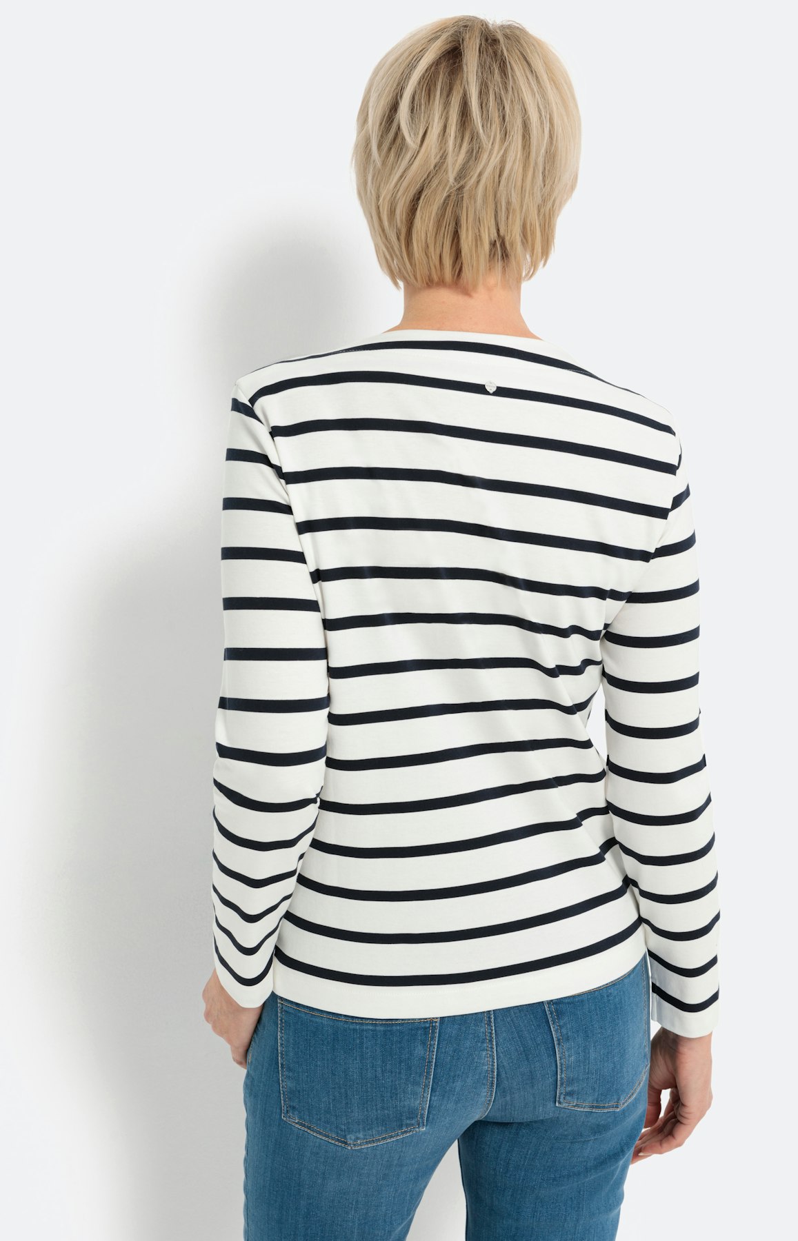 Gestreept shirt met boothals