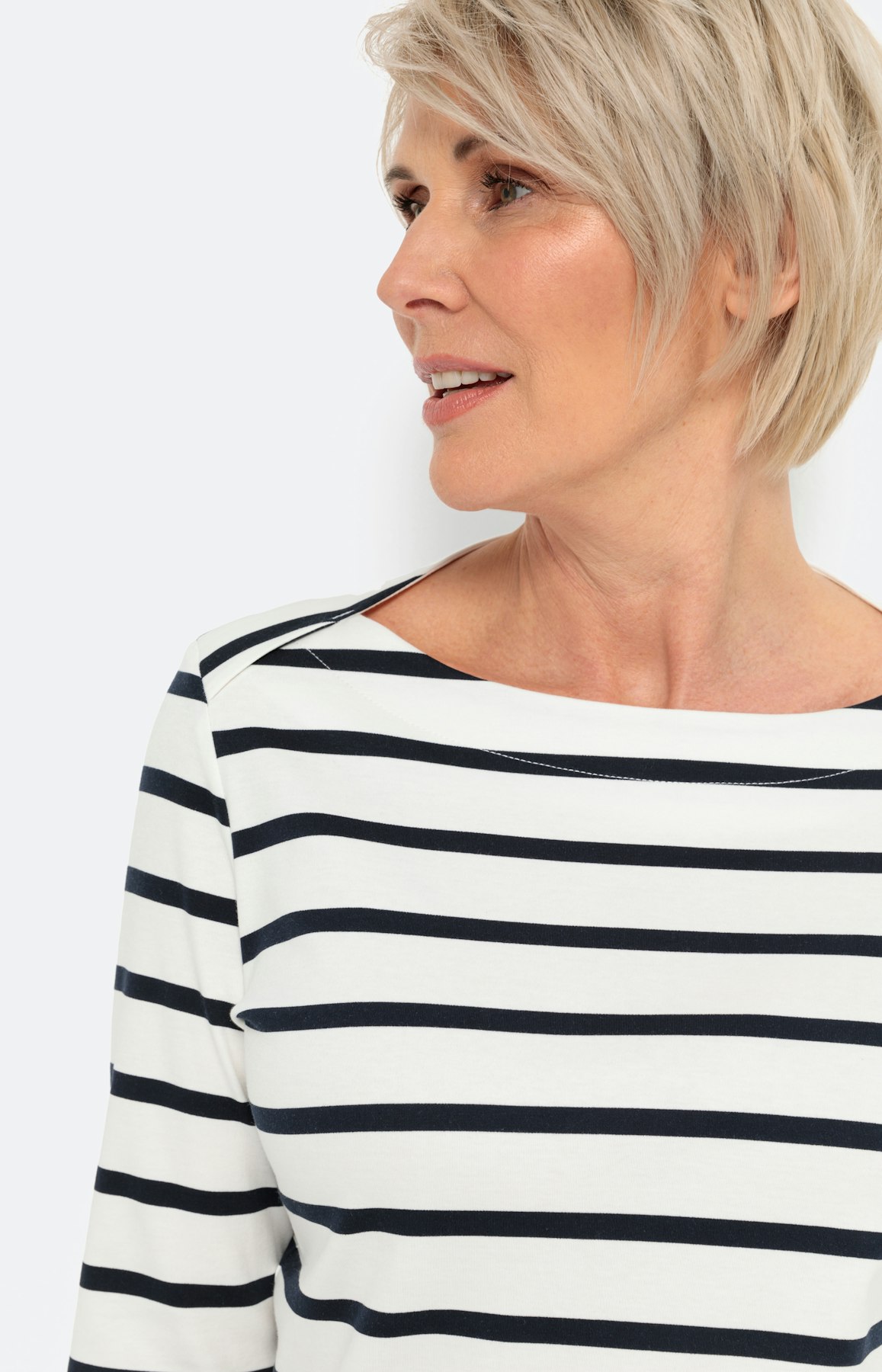 Gestreept shirt met boothals