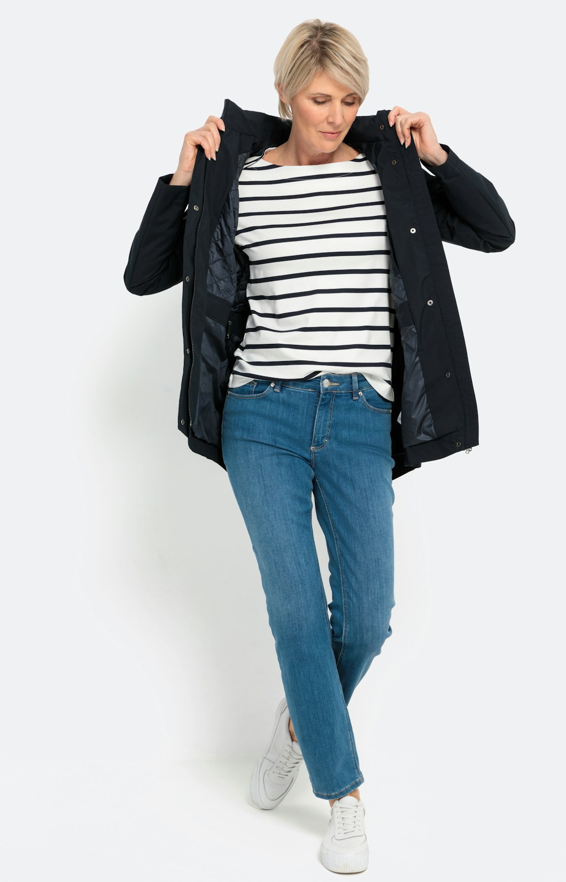 Gestreept shirt met boothals