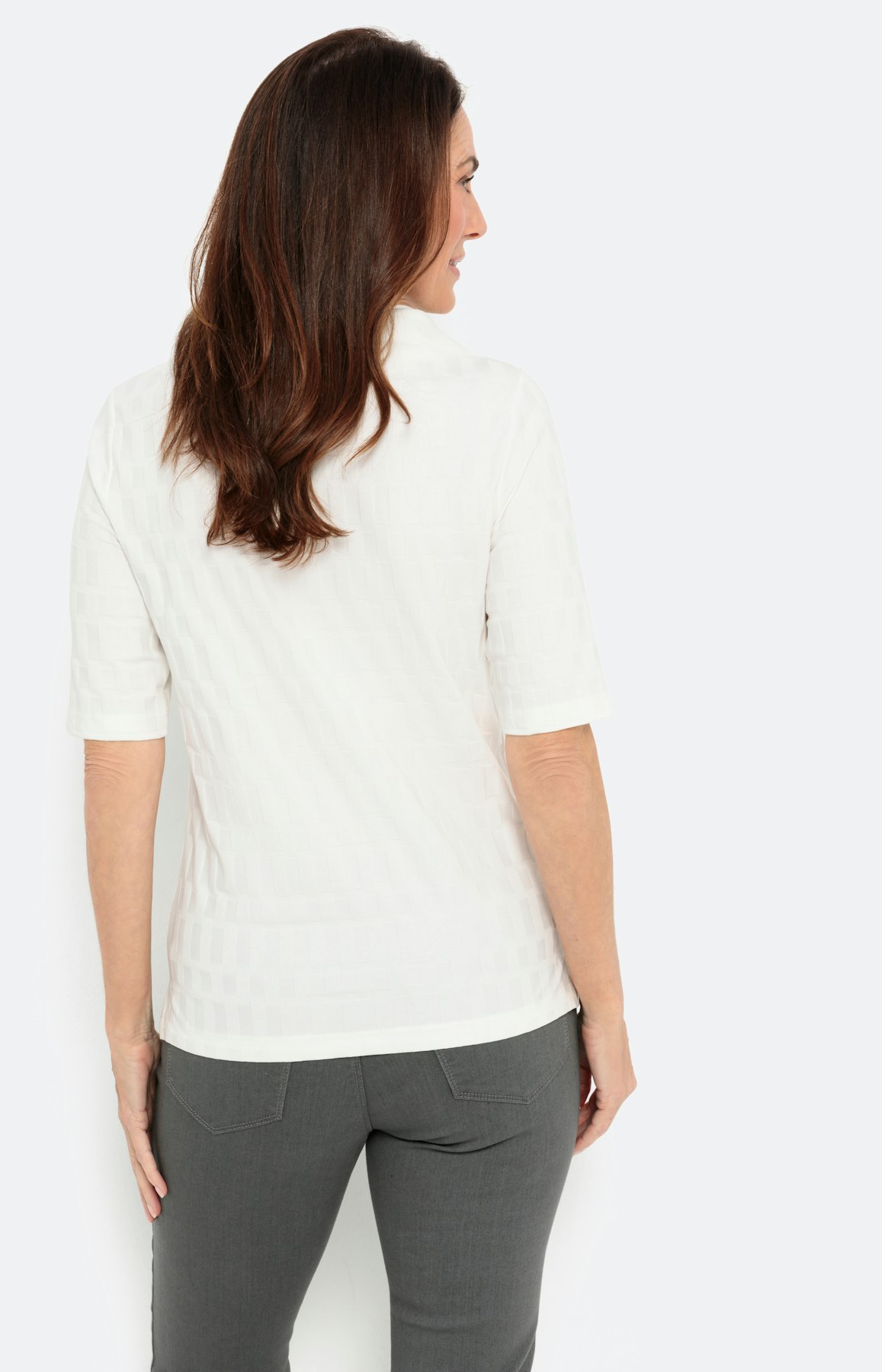 Shirt met korte mouwen en structuur