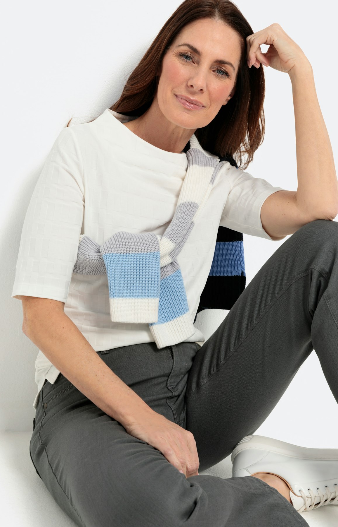 Shirt met korte mouwen en structuur