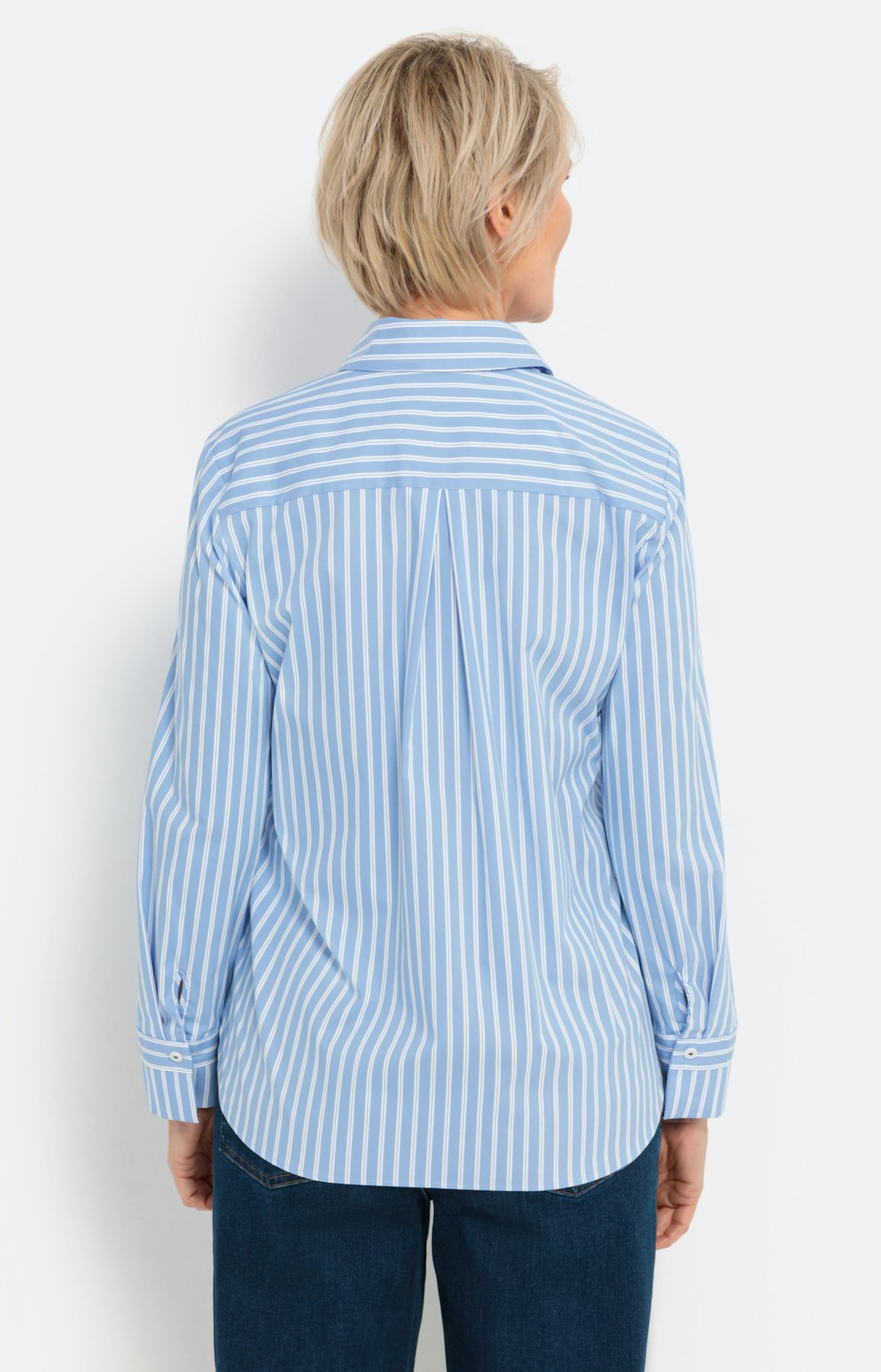 Hemdbluse mit Streifen, hellblau